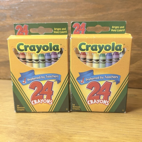 Crayola Other - TWO Retired Dandelion Included Crayola 24 Count Box Crayons Binney Smith 2006